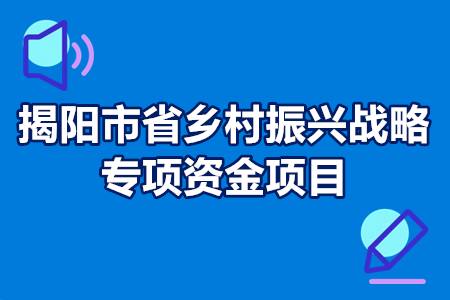 揭阳市省乡村振兴战略专项资金项目申报条件 奖励 流程 申报指