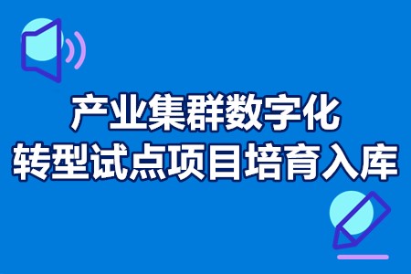 产业集群数字化转型试点项目培育入库申报条件、申报时间、支持政