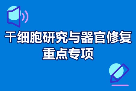 ⼲细胞研究与器官修复重点专项