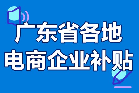 广东省各地电子商务企业补贴政策