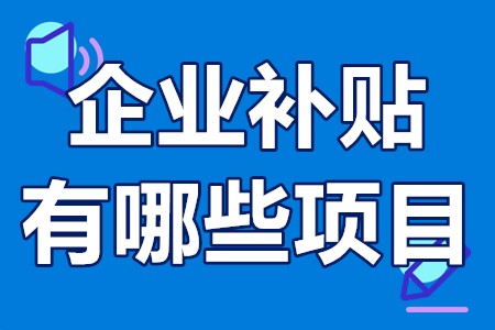 企业补贴有哪些项目 政府给企业补贴项目有哪些