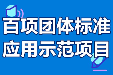 百项团体标准应用示范项目