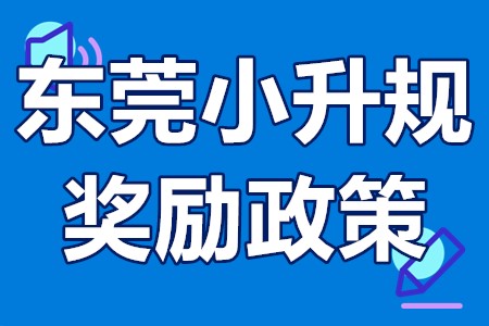 东莞小升规奖励政策 东莞市小升规补助流程