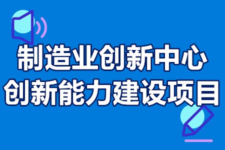 制造业创新中心创新能力建设项目