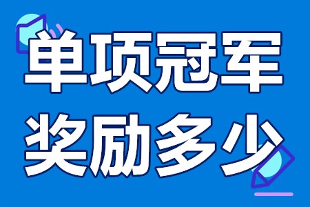 广州市单项冠军奖励多少