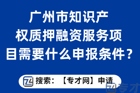 广州市知识产权质押融资服务项目需要什么申报条件？准备什么资料